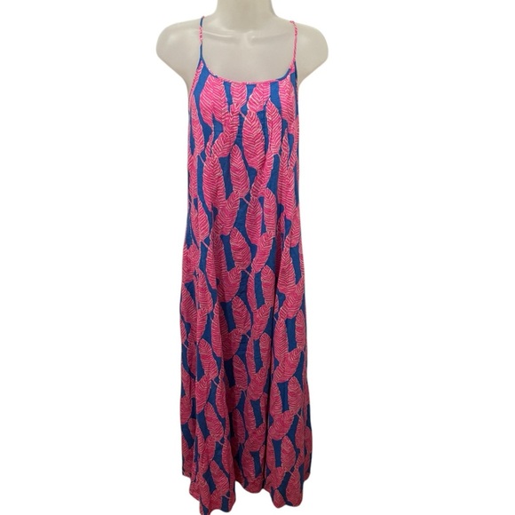 Vineyard Vines Palm Leaf Maxi Dress Size 4 - Picture 1 of 5